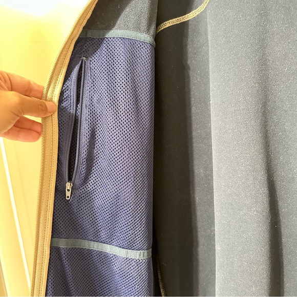 Vintage LL Bean tan mens fleece full zip sweater jacket size XL Tall - Picture 10 of 12